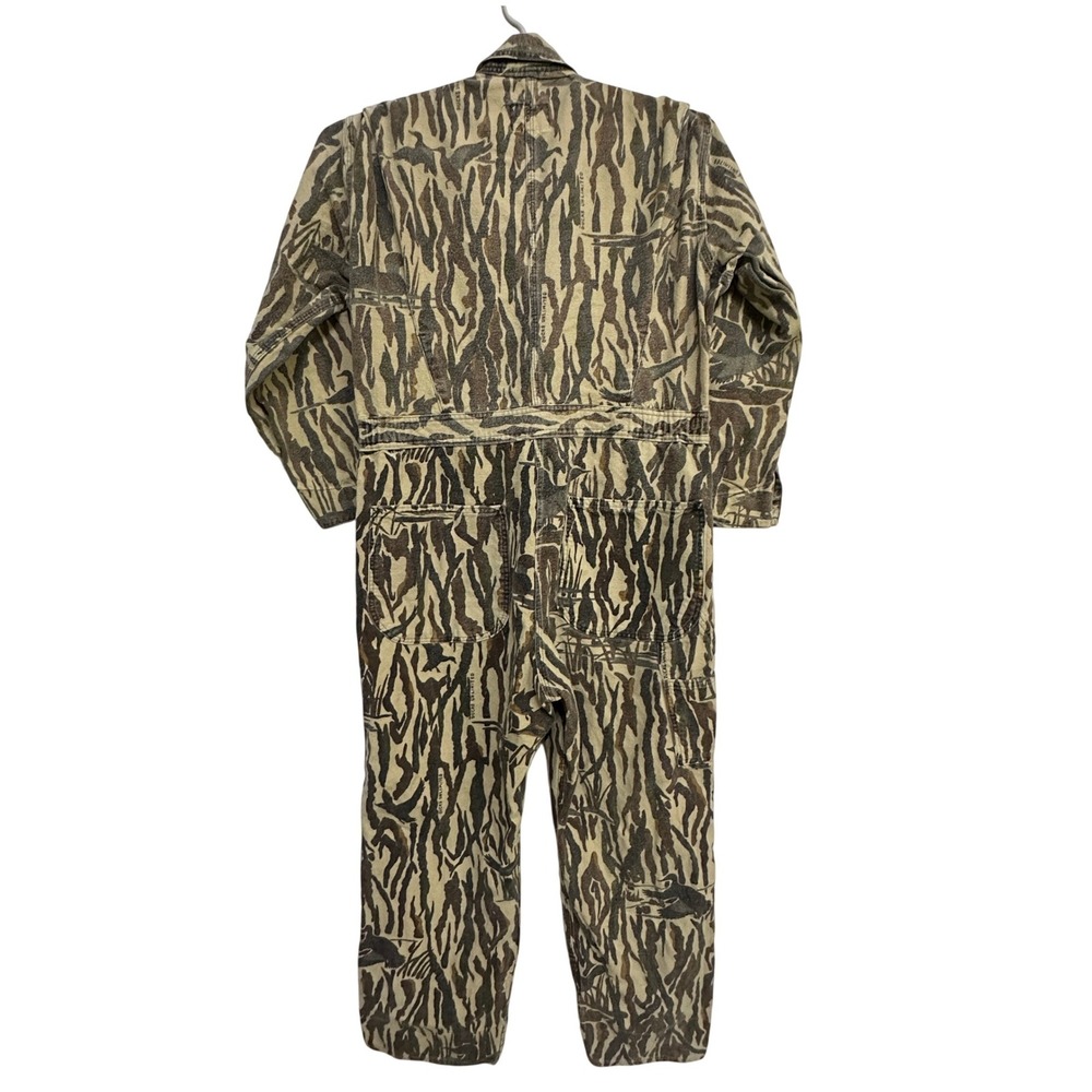 VTG Rattlers Brand Duck Camo Coveralls Mens M Hunting Utility Gorpcore USA Made - Picture 2 of 12